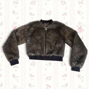 Free Haven cropped faux fur bomber jacket — cozy Y2K winter staple